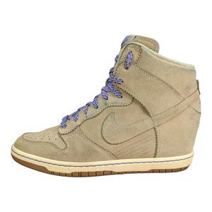 Nike Womens Dunk Sky Hi Suede Bamboo Sneaker Wedges 528899-201 Size 10